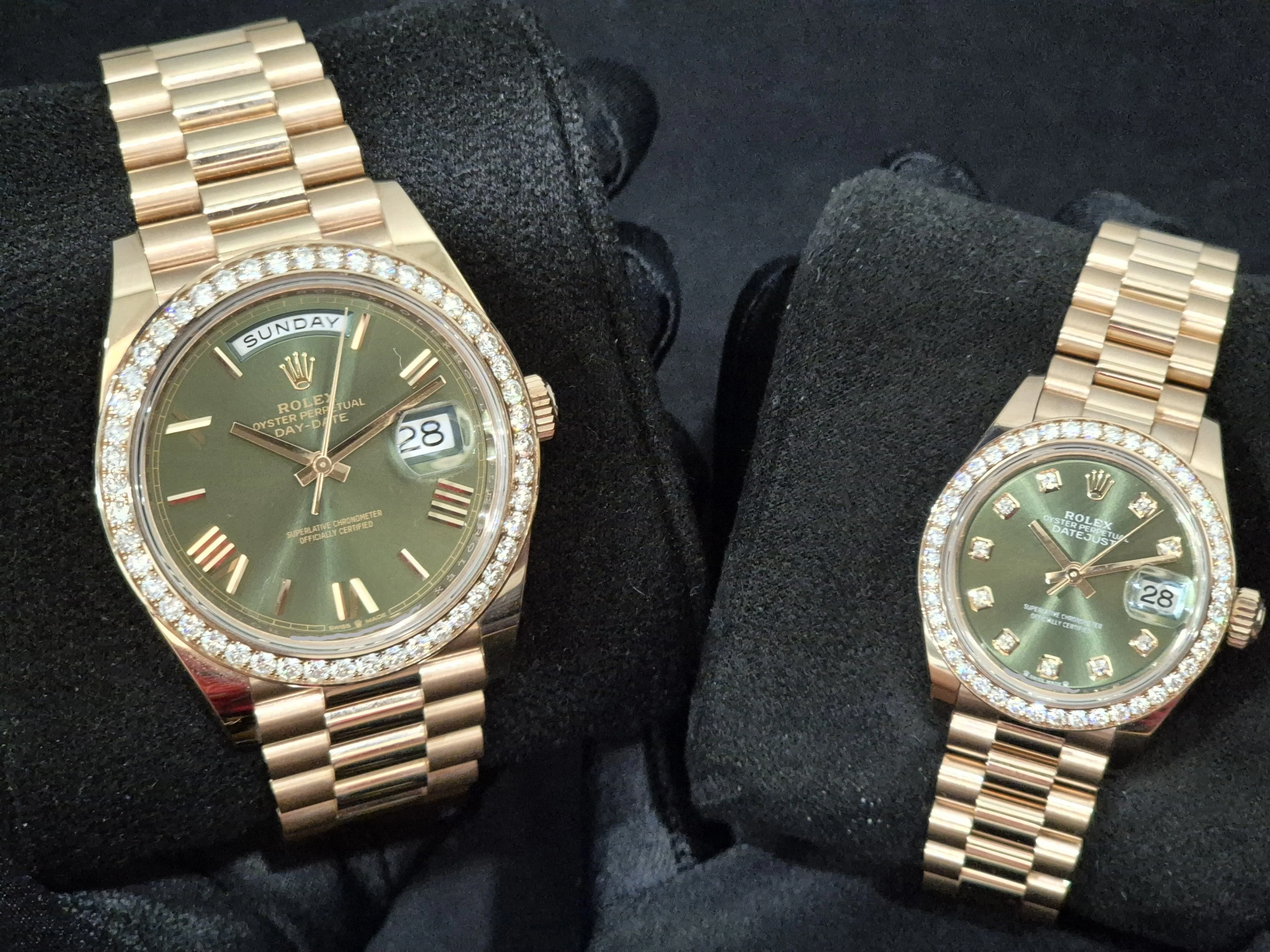 Rolex Day-Date 40 Factory Diamond Bezel Olive Green Roman Dial 228345RBR | 2022 | 40mm - Image 6